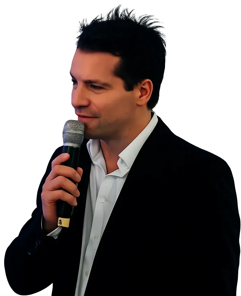 Marco de perfil con micrófono recortado